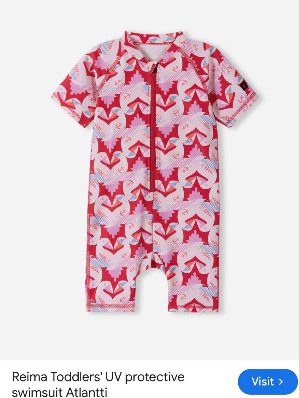 Reima Kids' UV Protective One-Piece Swimsuit – Pink/Red